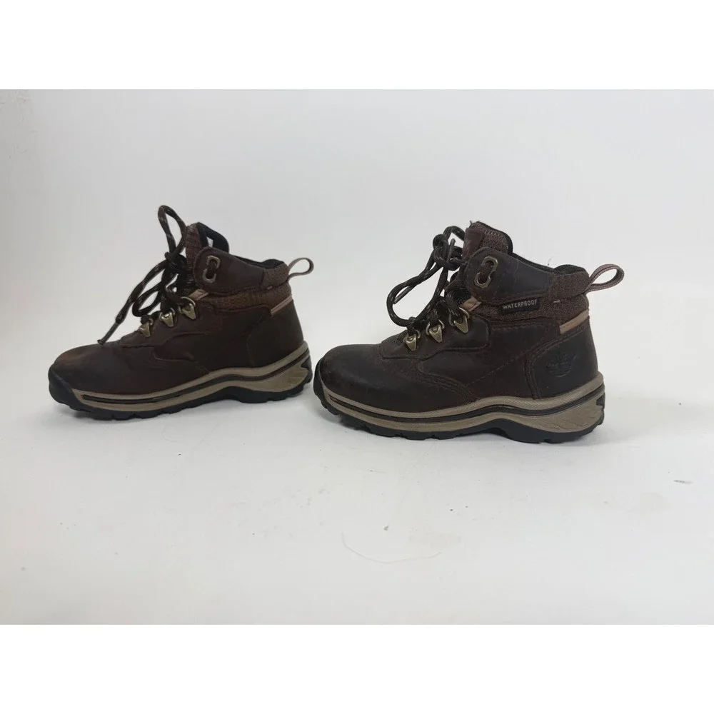 Timberland Shoes Toddler Size 8 8C Waterproof Leather Hiking Boots Lace Up Brown